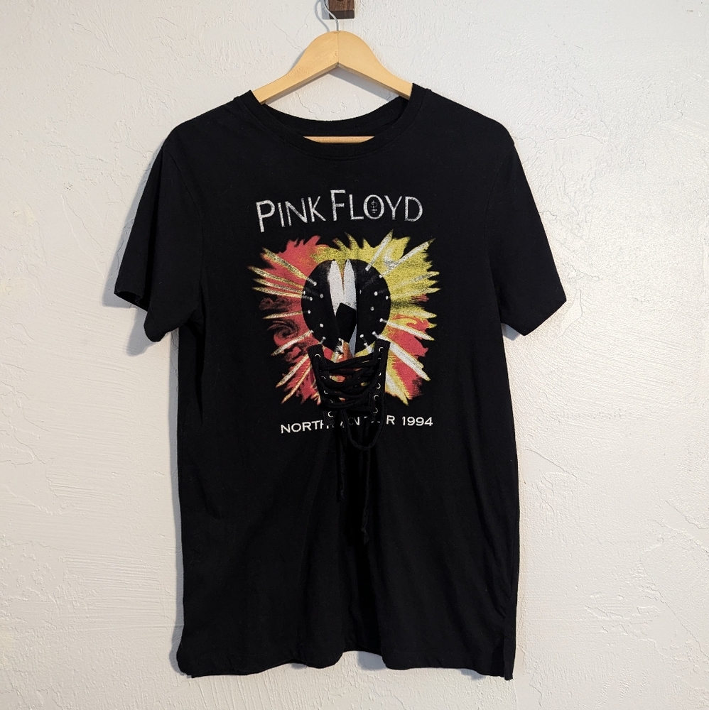 Womens Pink Floyd Graphic 90s Grunge Punk Rock Alternative Band Tee
